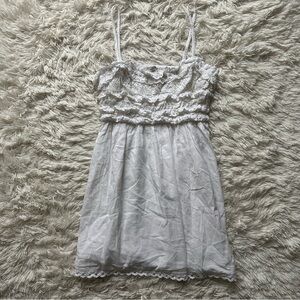 American Eagle Ruffle Upper Back Cutout White Mini Dress New With Tags Size M
